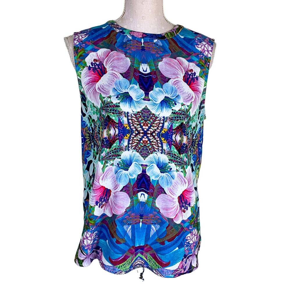 Finders Keepers Womens Sz M‎ Floral Top Blue Multi